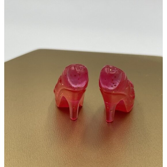 Barbie Disney Princess Doll Shoes SNOW WHITE Sparkle Glitter Pink High Heels 201 - Picture 7 of 9
